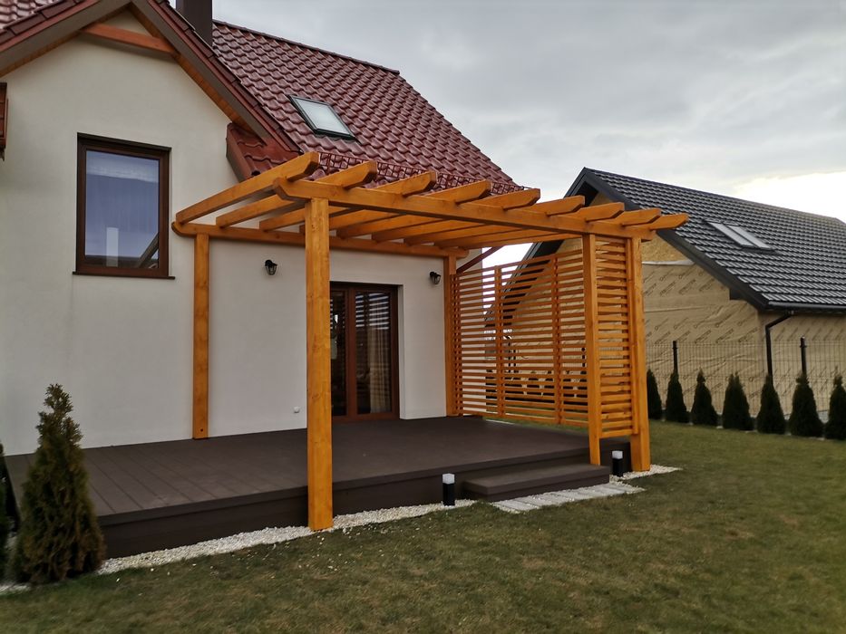 Pergola, taras, zadaszenie, poliwęglan komorowy