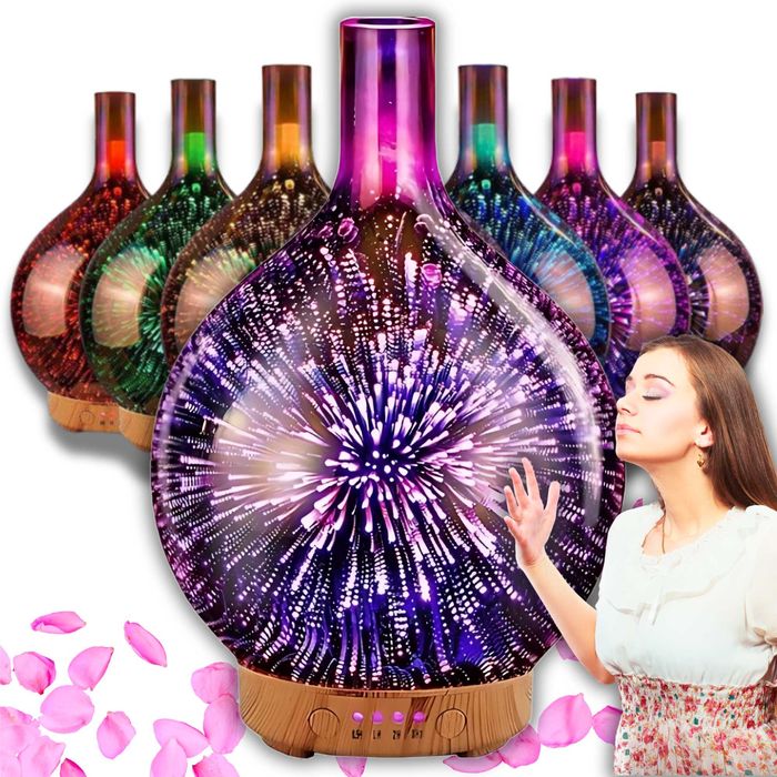 Nawilżacz powietrza 3w1 z lampką RGB i funkcją aromaterapii