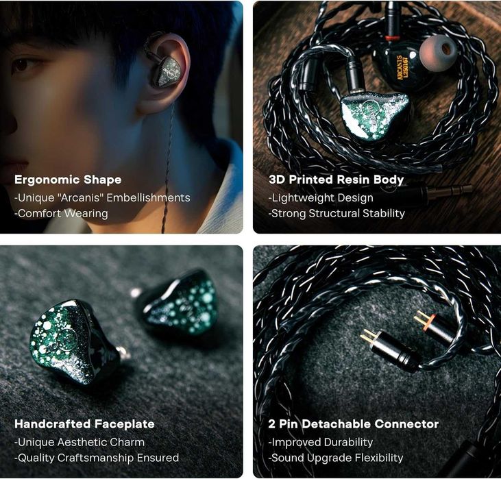 Linsoul ZiiGaat Arcanis profesjonalne hybrydowe słuchawki dous 2DD+5BA