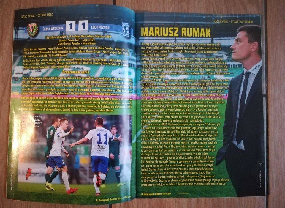 Program meczowy Lech Poznań 2001 rok