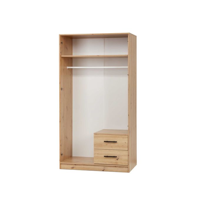 zestaw mebli garderoba Szafa narożna Duża Lustro Kaszmir Dąb Biel Hit