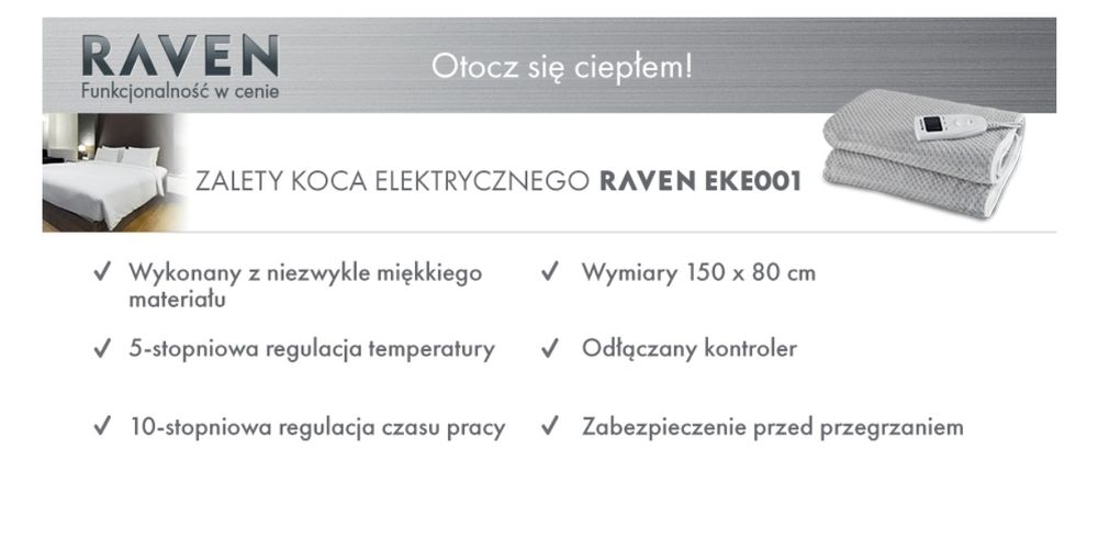 Koc elektryczny/ mata grzewcza Raven EKE001
