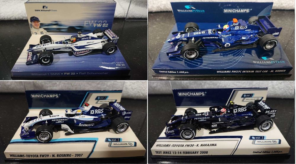 21 Miniaturas F1 - MINICHAMPS / HOT WHEELS / NOREV / BRUMM - 1/43