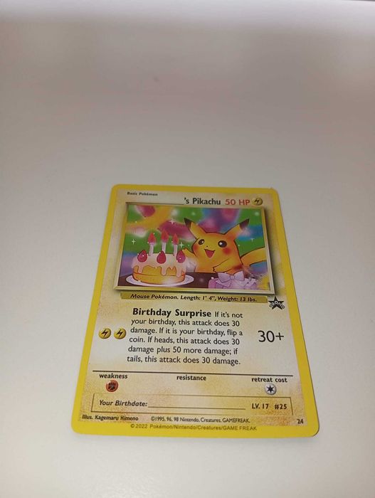 Carta Pokémon Birthday Pikachu – Vintage / Promo