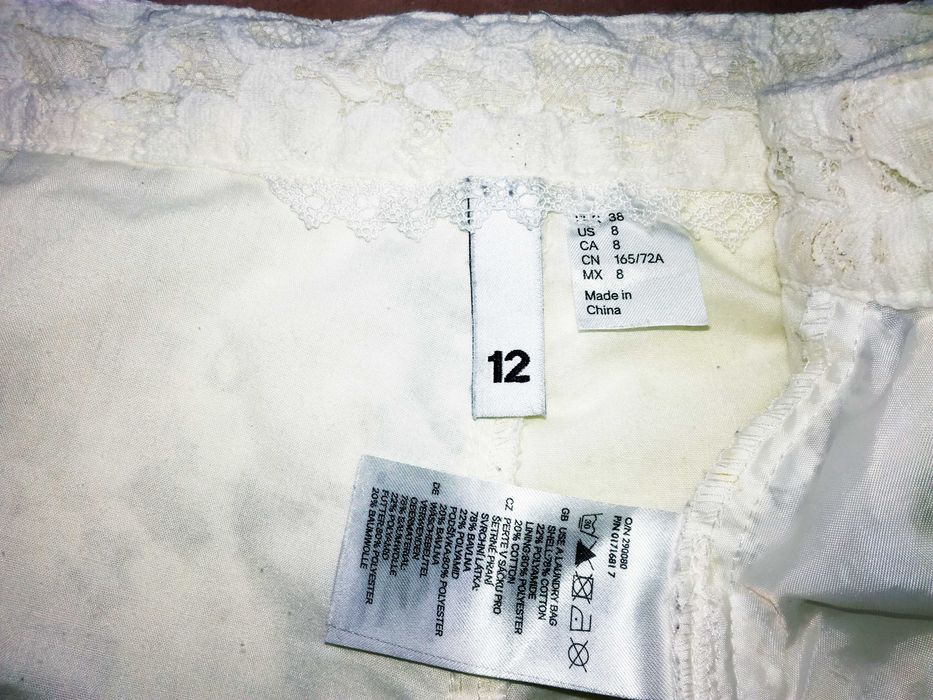 Белые кружевные шорты из гипюрa