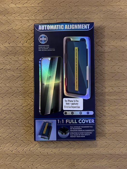 Szkło hartowane do Apple iPhone 14 Pro pełne z aplikatorem/ łatwy montaż samodzielny