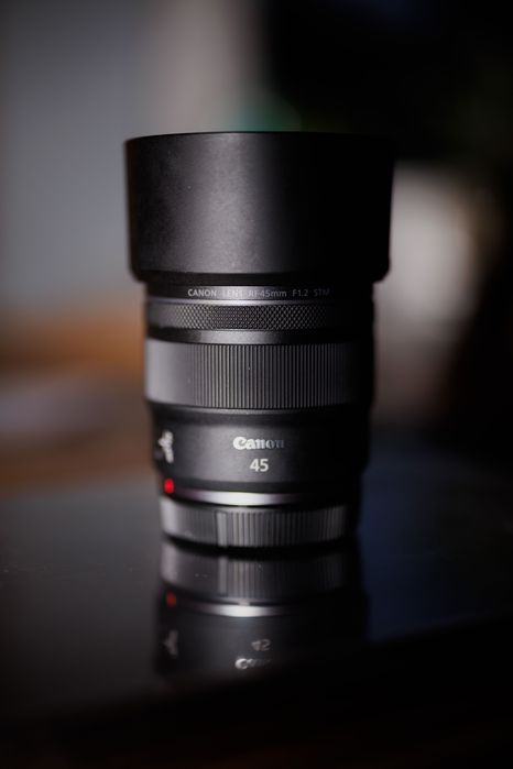 Canon RF 45 1,2 STM + osłona ES-73 filtr nowy komplet