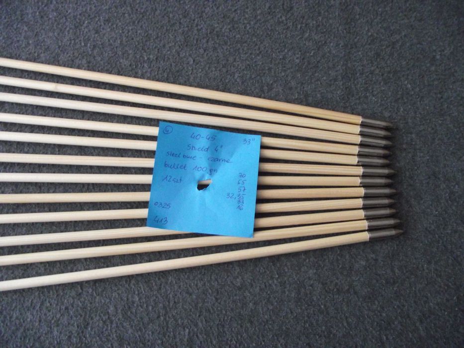 40-45 świerk 33" nr 413 Kpl. strzał do łuku strzały strzała drewniana