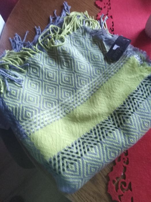 Chusta szarość limonka 130/130