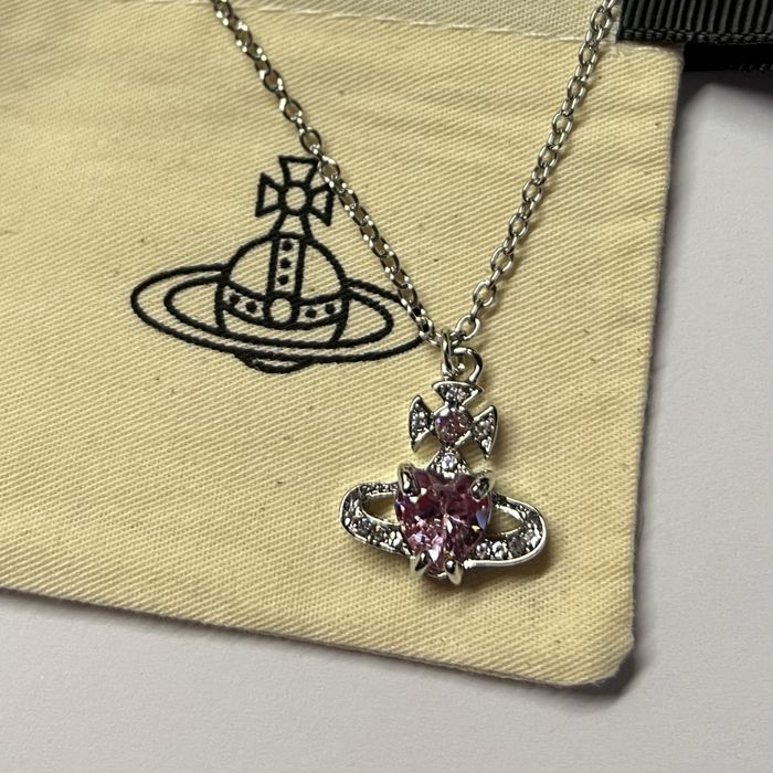 Підвіска серце срібна рожева червона Vivienne Westwood Heart вівʼєн вествуд хром хартс