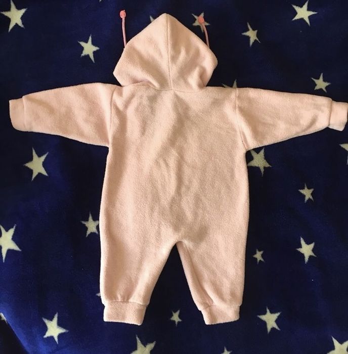 Розовый фильмовый комбинезон  3/6 месяцев -52-68см