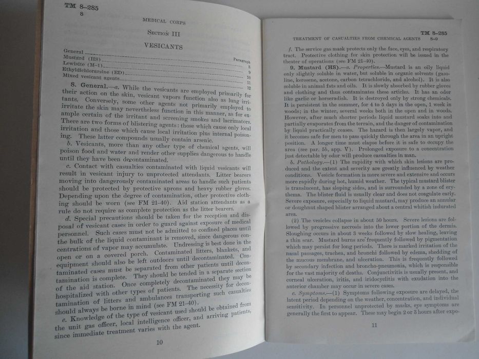 Manual Técnico (TM 8-285)  Departamento de Guerra USA (1942)