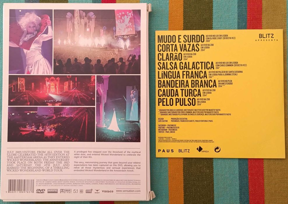 CD Paus - Bota perna 2015 e DVD Sensation - Wicked wonderland 2009
