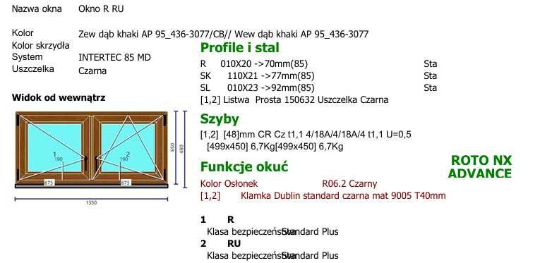 Okno Aluplast Intertec 85 MD 2 szt