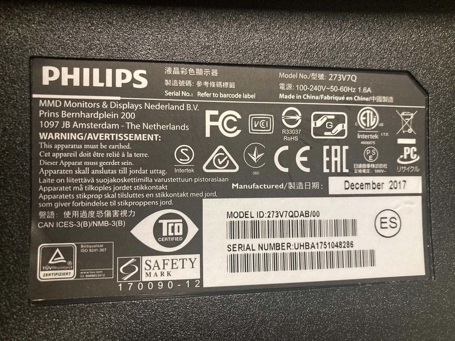 Monitor Philips 273V7QDAB/00