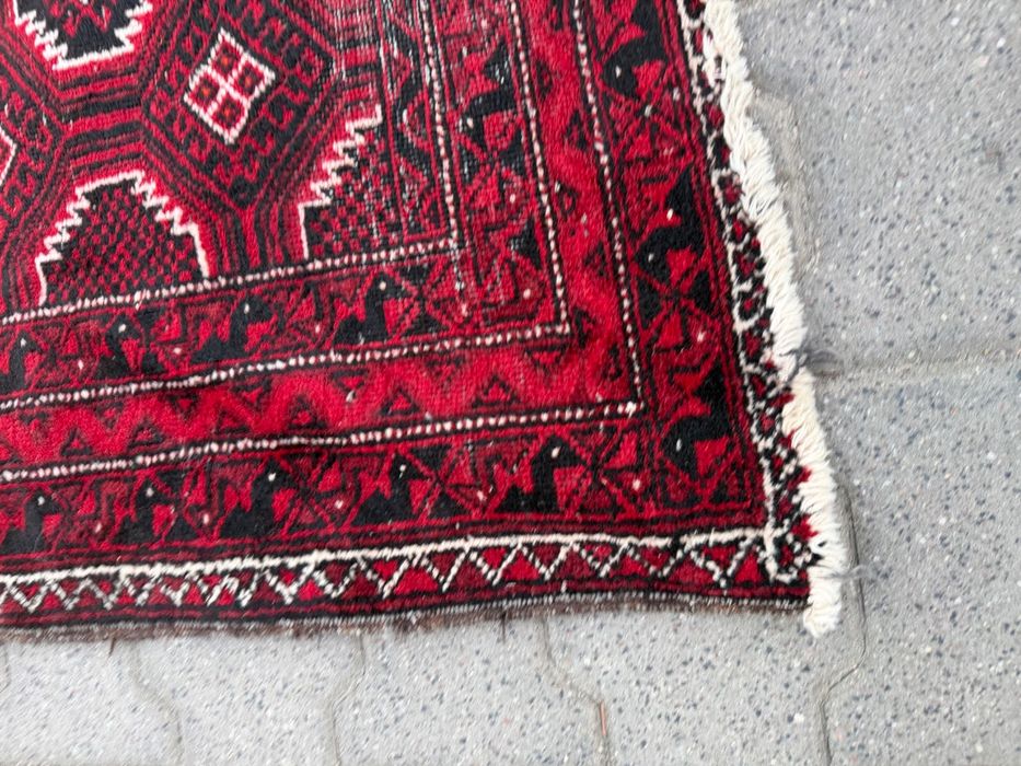 Dywan perski Beluch turkmeński ręcznie tkany 190x90 wełna vintage