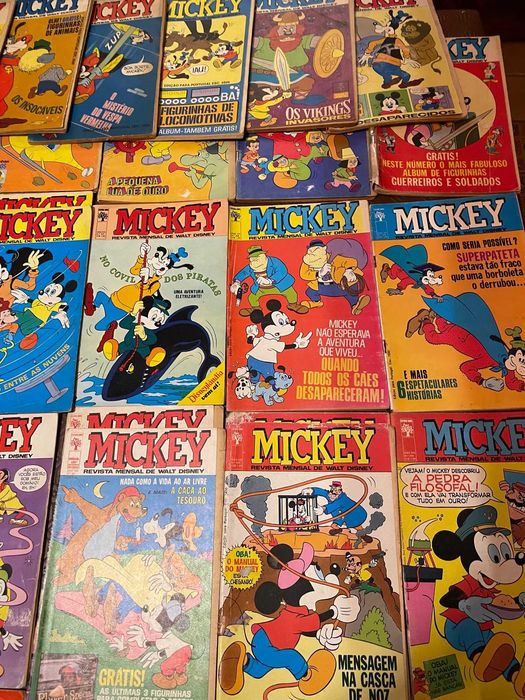 Grande lote Mickey Ed. Abril 40 exemplares 1966 a 1978