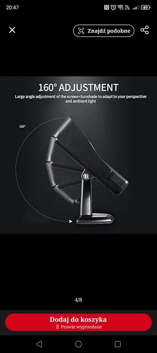 Monitor samochodowy LCD do kamery cofania.