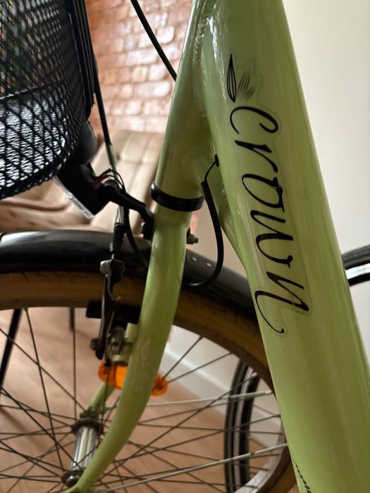 Rower miejski zielony crown