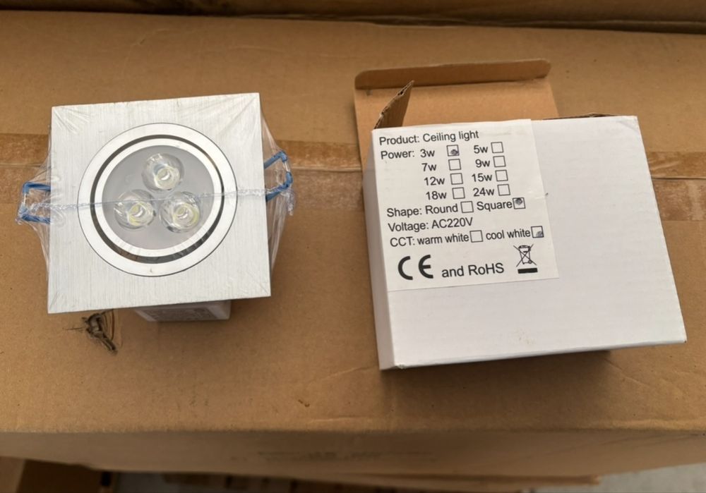 Lampy LED podbitkowe 10szt. Zestaw + 3 gratis, kwadratowe i okrągłe