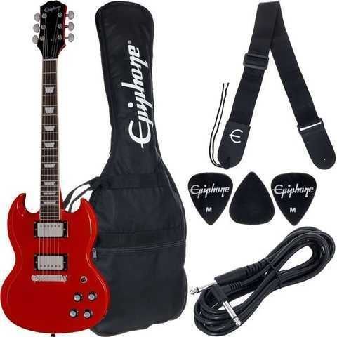 Електрогітара комплект на фото Epiphone Power Players SG Lava Red нова