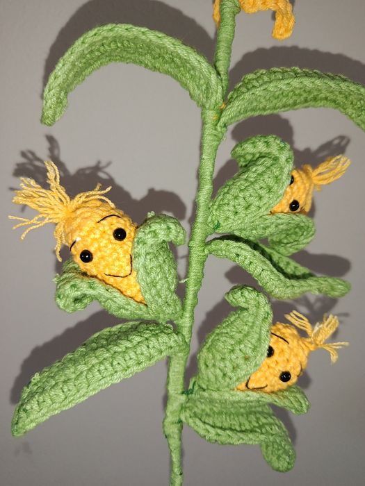 Kukurydza, kukurydza na szydełku, ozdoba, dekoracja , urocza kukurydza