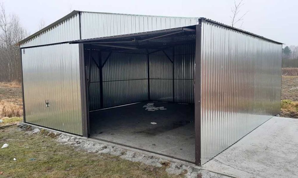Garaż blaszany 6x6 ocynk