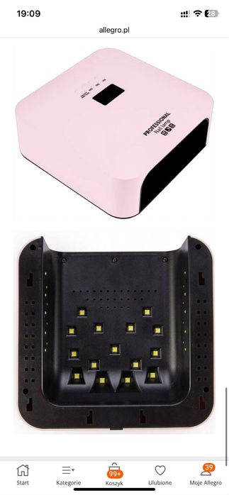 Lampa Dual LED UV Professional Hybryda 60W N9 Róż