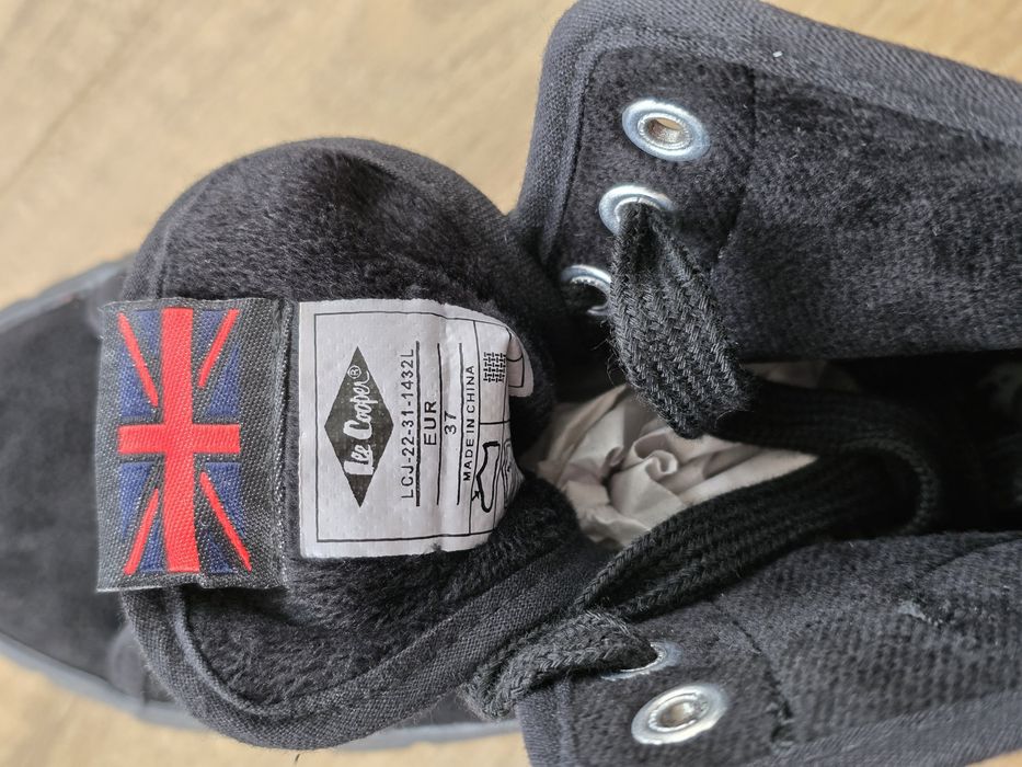 Lee Cooper Trampki na Platformie Wysokie Czarne Rozmiar 37 -23 cm  Szybka Wysyłka!