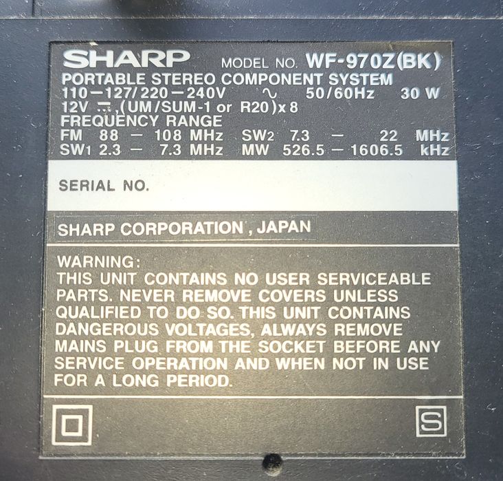 Магнитола Sharp WF-970Z (BK)
