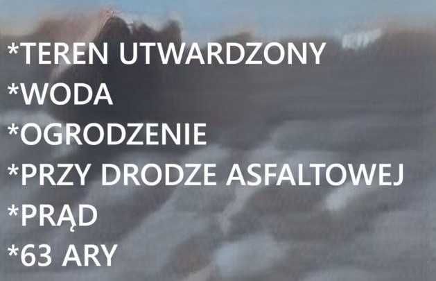 Działka inwestycyjna usługowa Rogi Niemodlin 63 ary 15000zl/ar