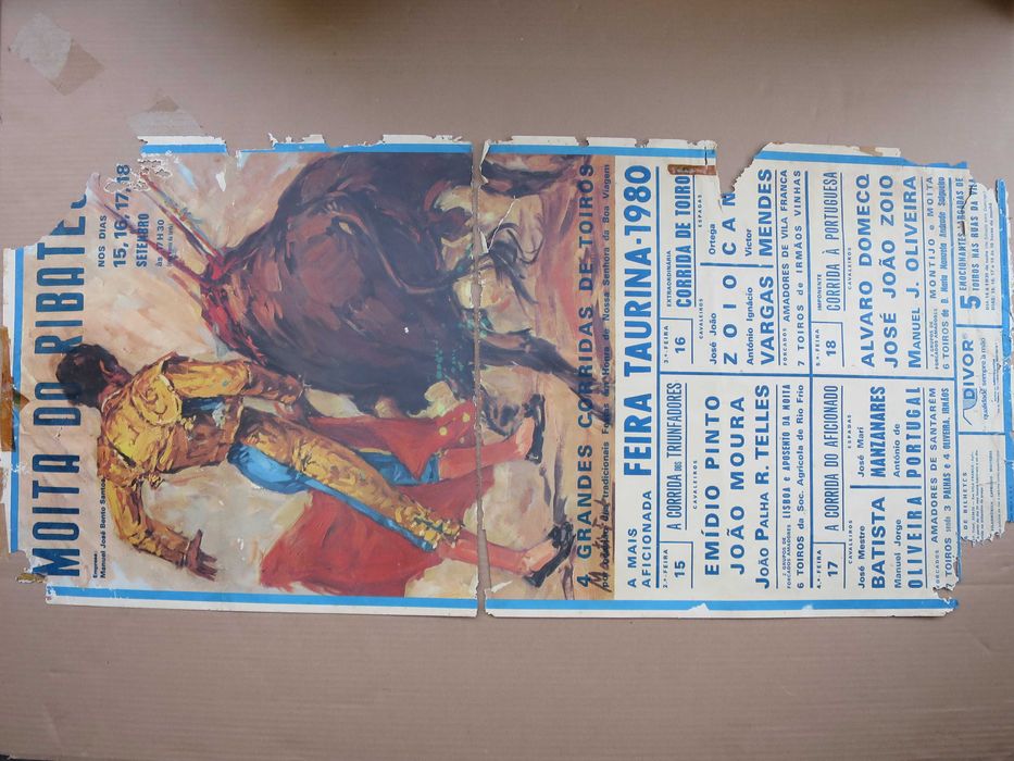 Cartazes tourada Moita do Ribatejo touros decoração impresso cartel