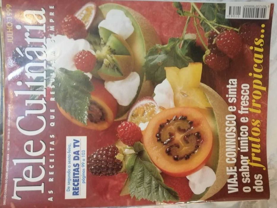 Tele Culinária e Doçaria - 8 revistas com 25 anos - 1998.99 LOTE 6