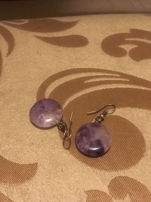 Серьги из натурального аметиста