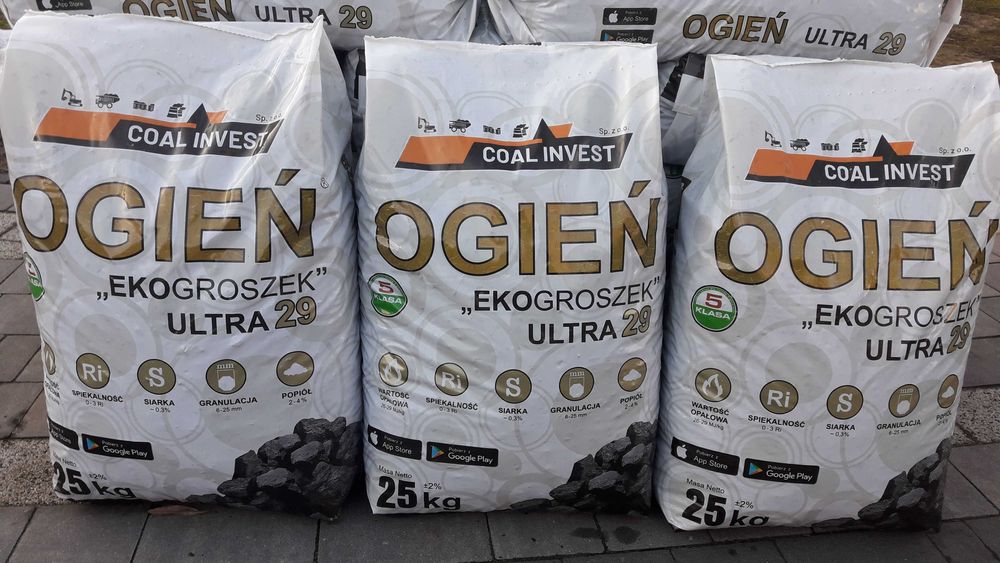 Eko groszek workowany Ogień Ultra 29 Skład opału- dostawa HDS