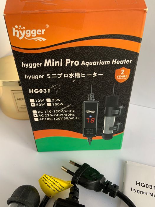Нагрівач обігрівач для акваріума Hygger Mini Pro Aquarium Heater HG031 50 вт