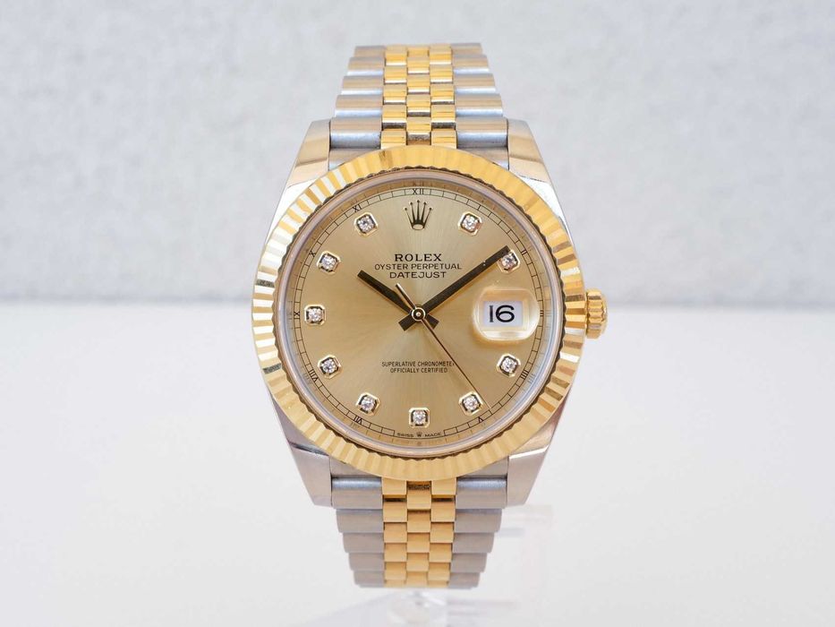 Rolex Datejust 41 Jubilee Steel 18K Yellow Gold Champagne Diamond Dial
