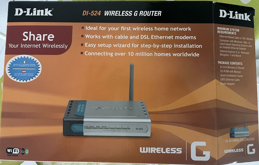 D-Link Router Wi-Fi 802.11g 2.4 GHz