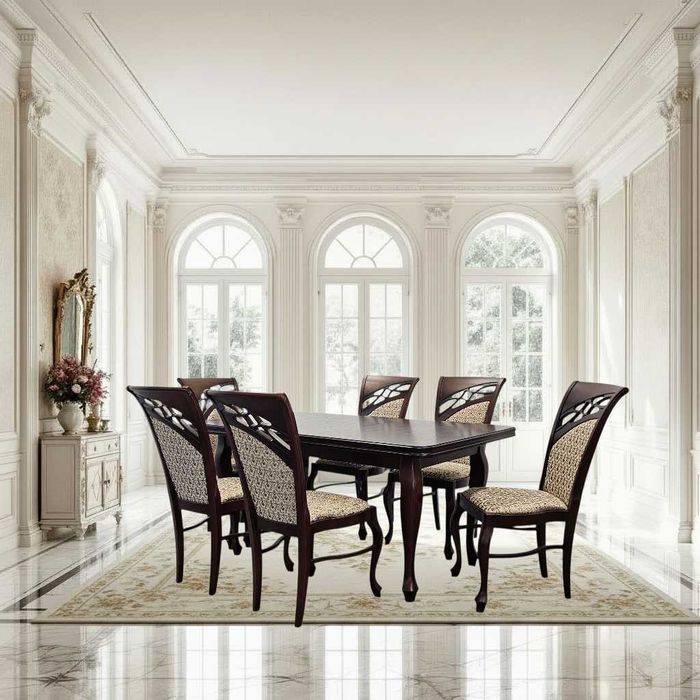 Krzesło do jadalni salonu klasyczne tapicerowane drewniane eleganckie