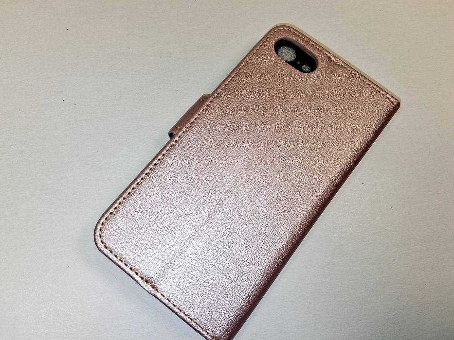 Z172 Etui Ganbary iPhone SE 2022/2020/8/7 Portfel Skóra Rose Gold
