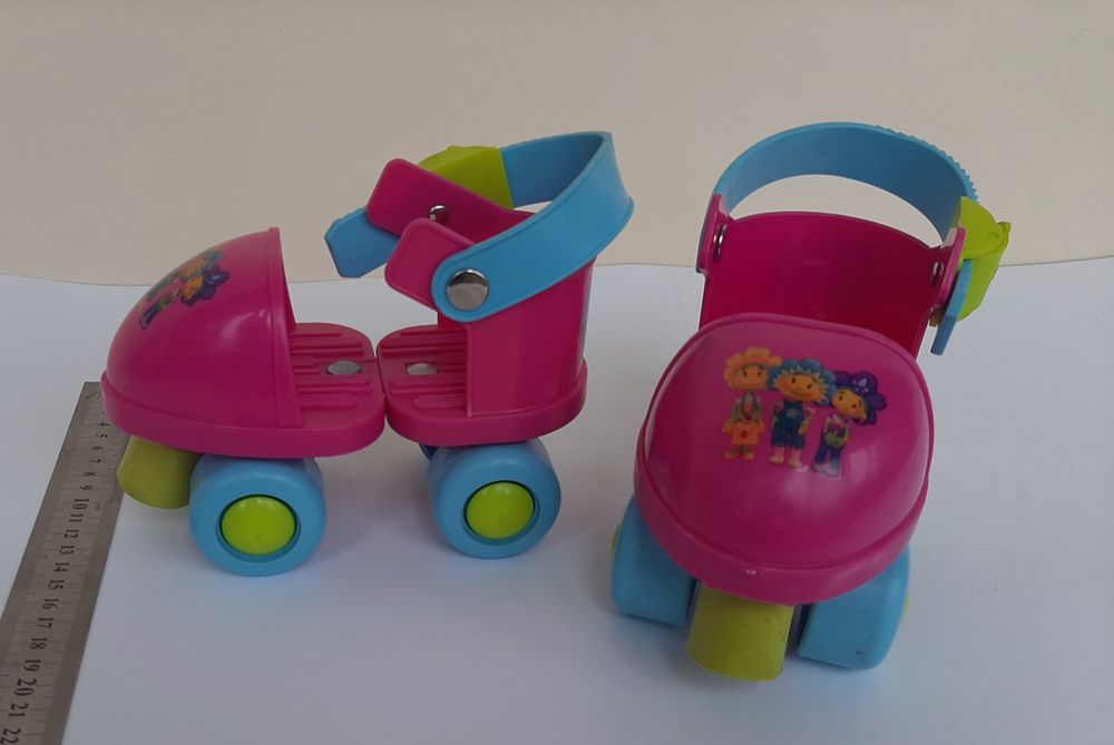 Ролики детские раздвижные на обувь 16-21 см четырёхколёсные устойчивые