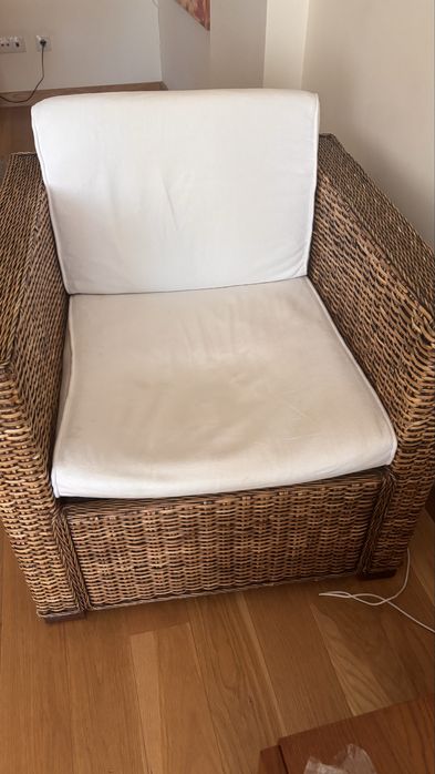 sofá/poltrona de palha