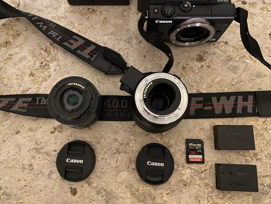 Kit Canon EOS M-100 24mp + acessorios + EF 50mm + Mount