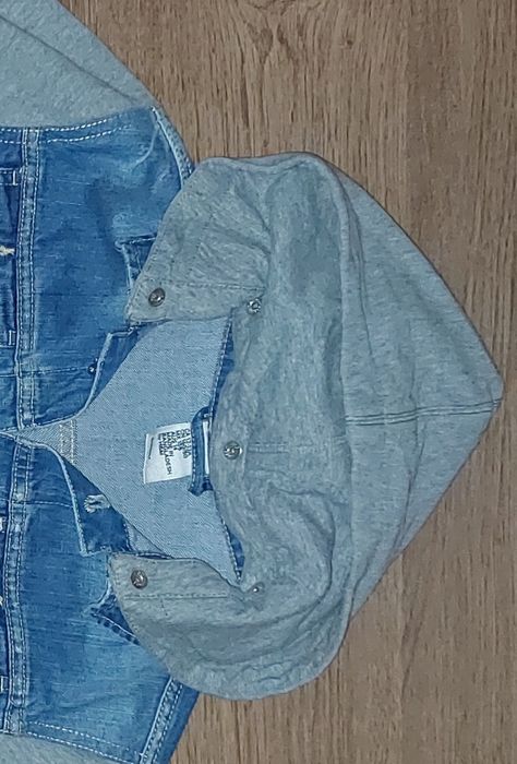 158 H&M Kurtka jeansowa katana jeans bluza z kapturem dżinsowa