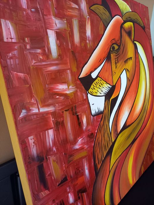Tela de pintura Leão