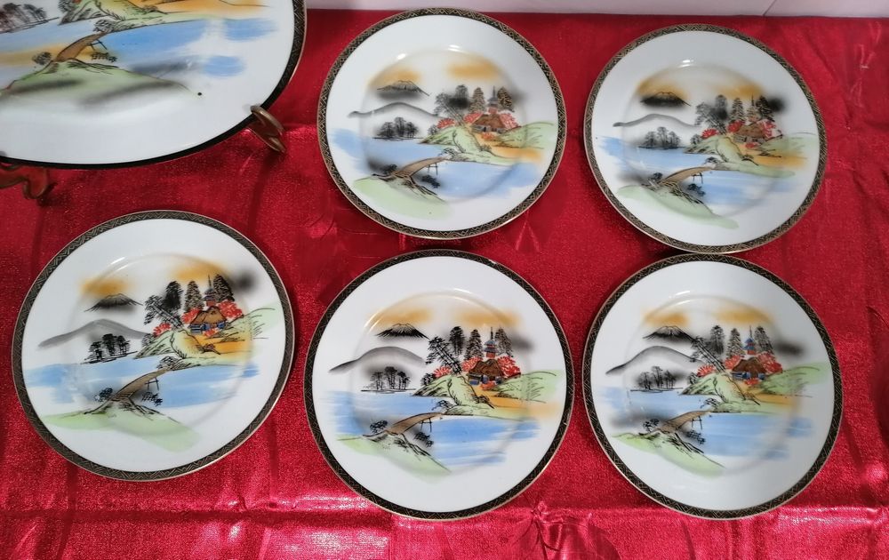 Conjunto de chá com 19 peças em loiça antiga chinesa