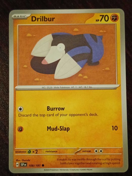 Drilbur 108/191 Karta POKEMON TCG Scarlet & Violet Surging Sparks