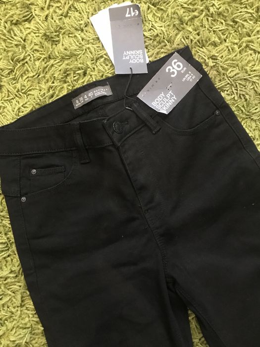 Джинсы черные skinny с высокой посадкой