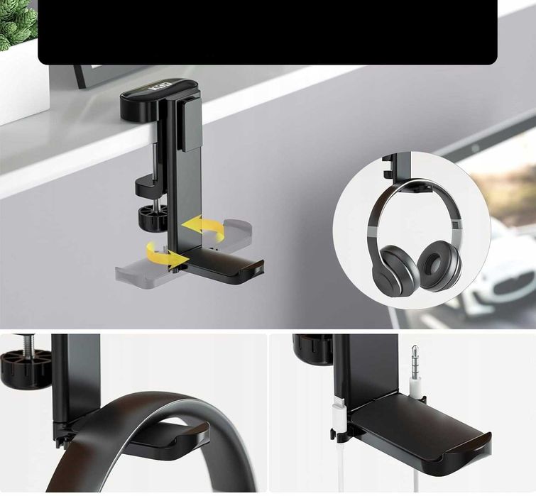 4 w 1 organizer, kosz na kubek stołowy - uchwyt na słuchawki na biurko