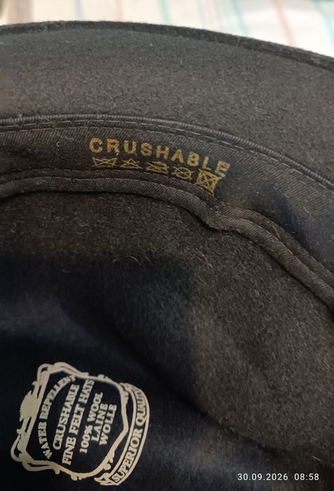 чоловічий  фетровий капелюх Crushable (100% вовна, водовідштовхувальний (60 р)